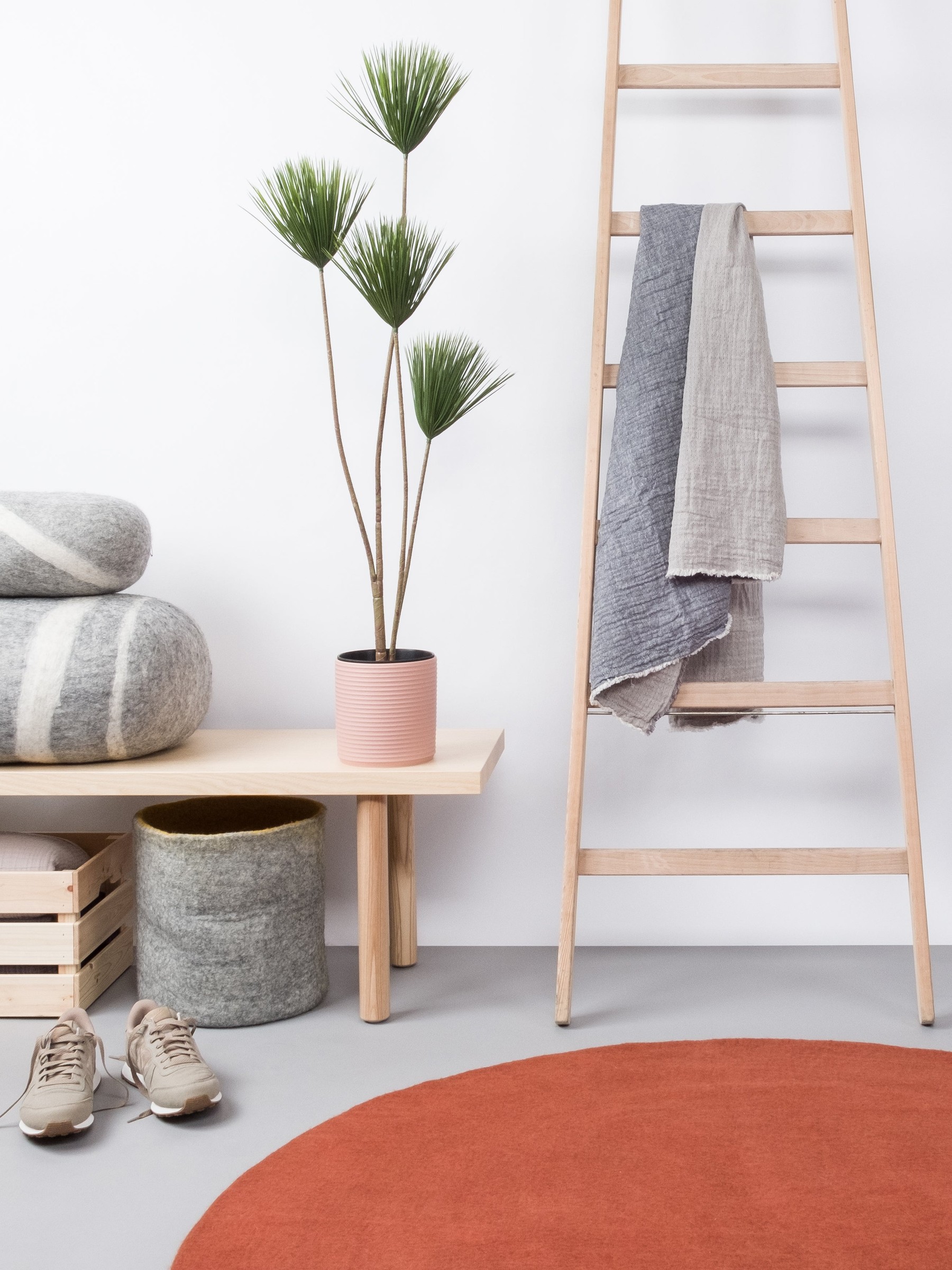 myfelt Lora Filzteppich Rostrot rund Ø 50 cm