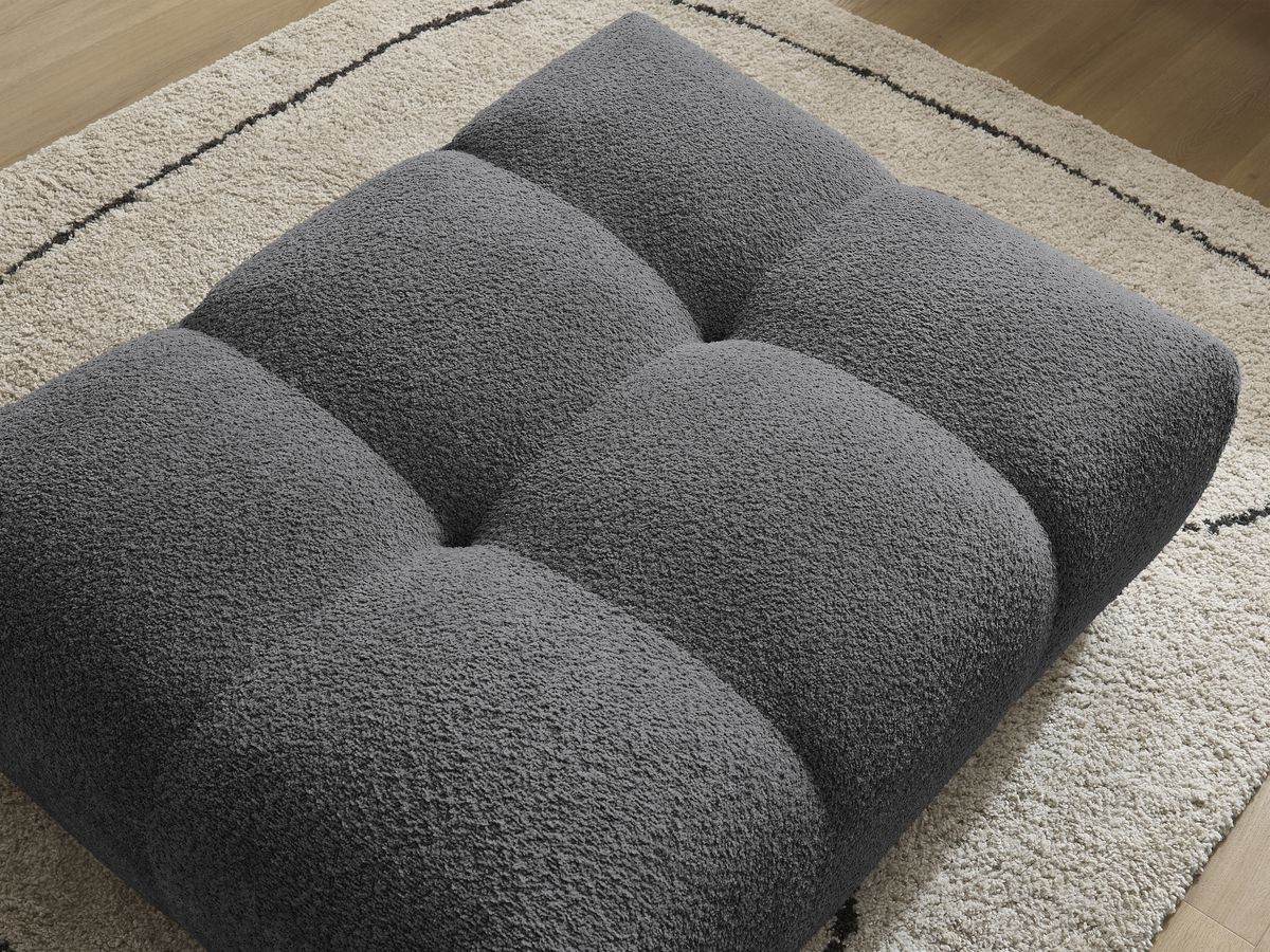 Bobochic Anakin Pouf Bouclé-Stoff Dunkelgrau