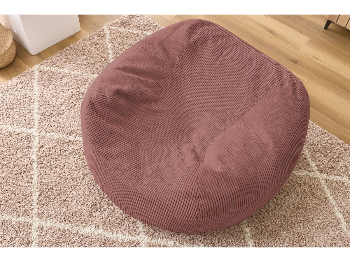 Bobochic Voltaire Pouf 120 × 70 cm Cordsamt Rosa