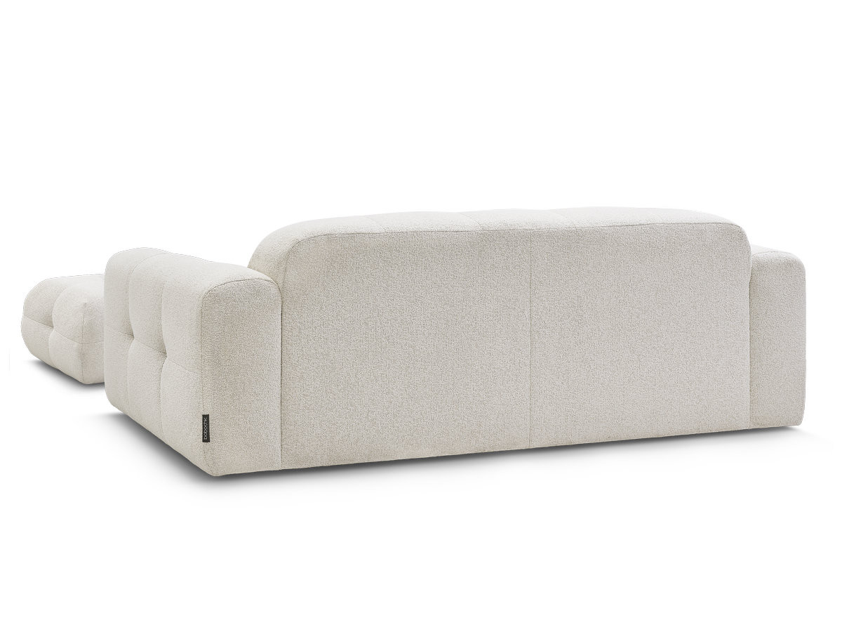 Bobochic Laura Sofa 3-Sitzer mit kleinem Pouf Melange-Stoff Beige