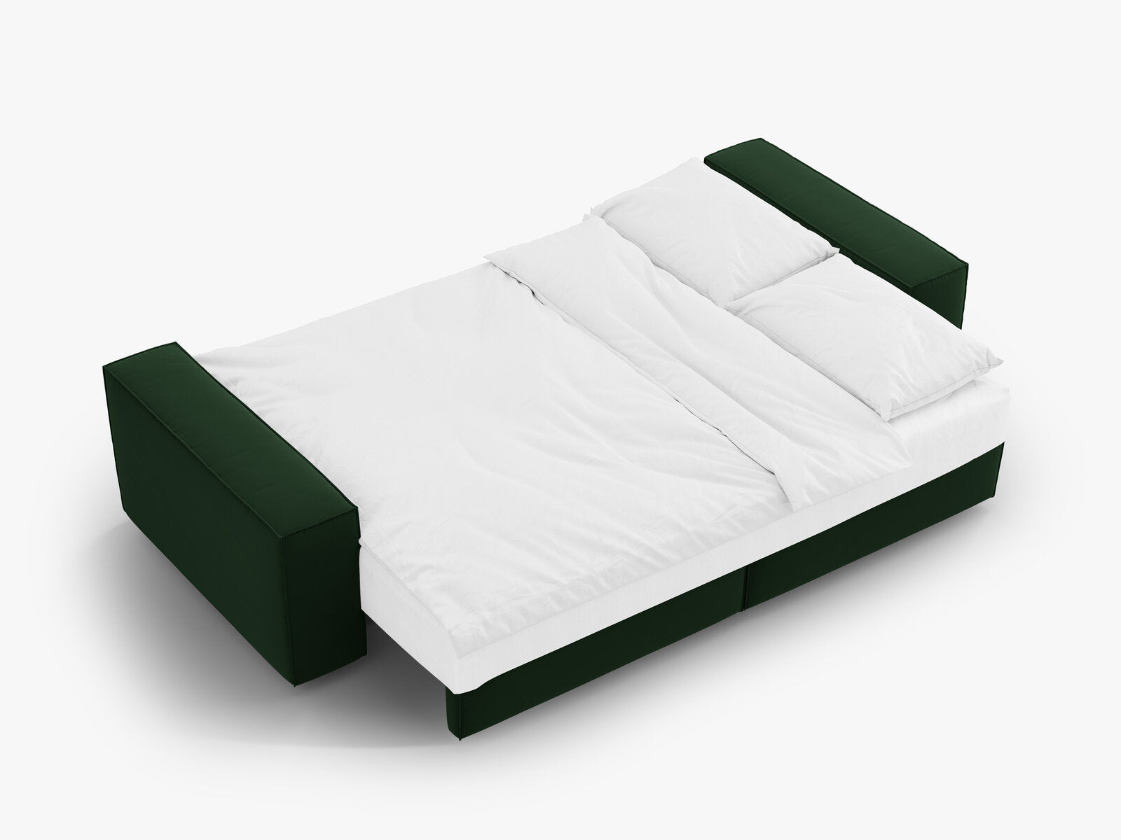 Micadoni Schlafsofa Jodie 3-Sitzer Samt Flaschengrün