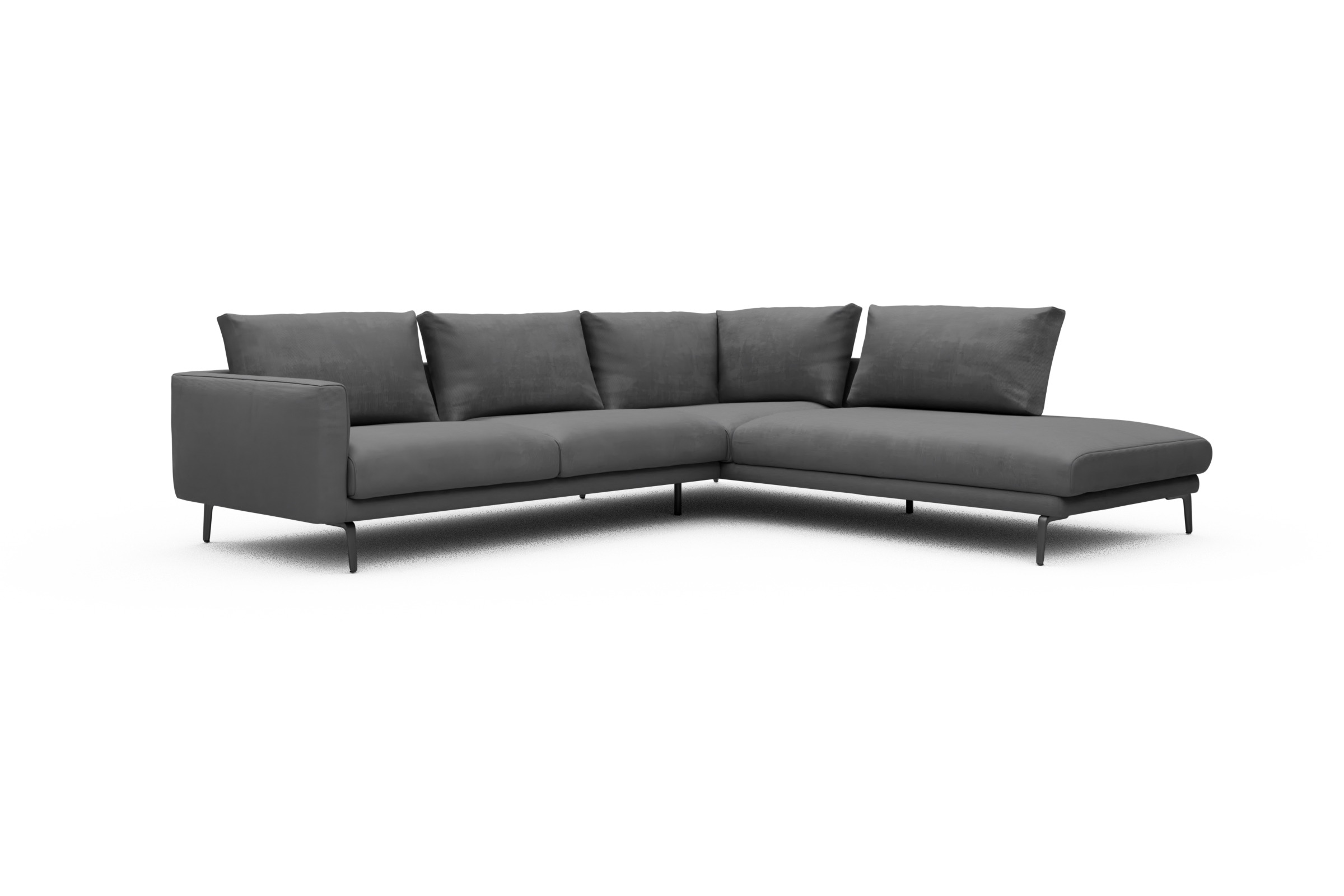 Ecksofa Karl Relax-Ecke rechts mit 2,5-Sitzer Cordufine-Grey