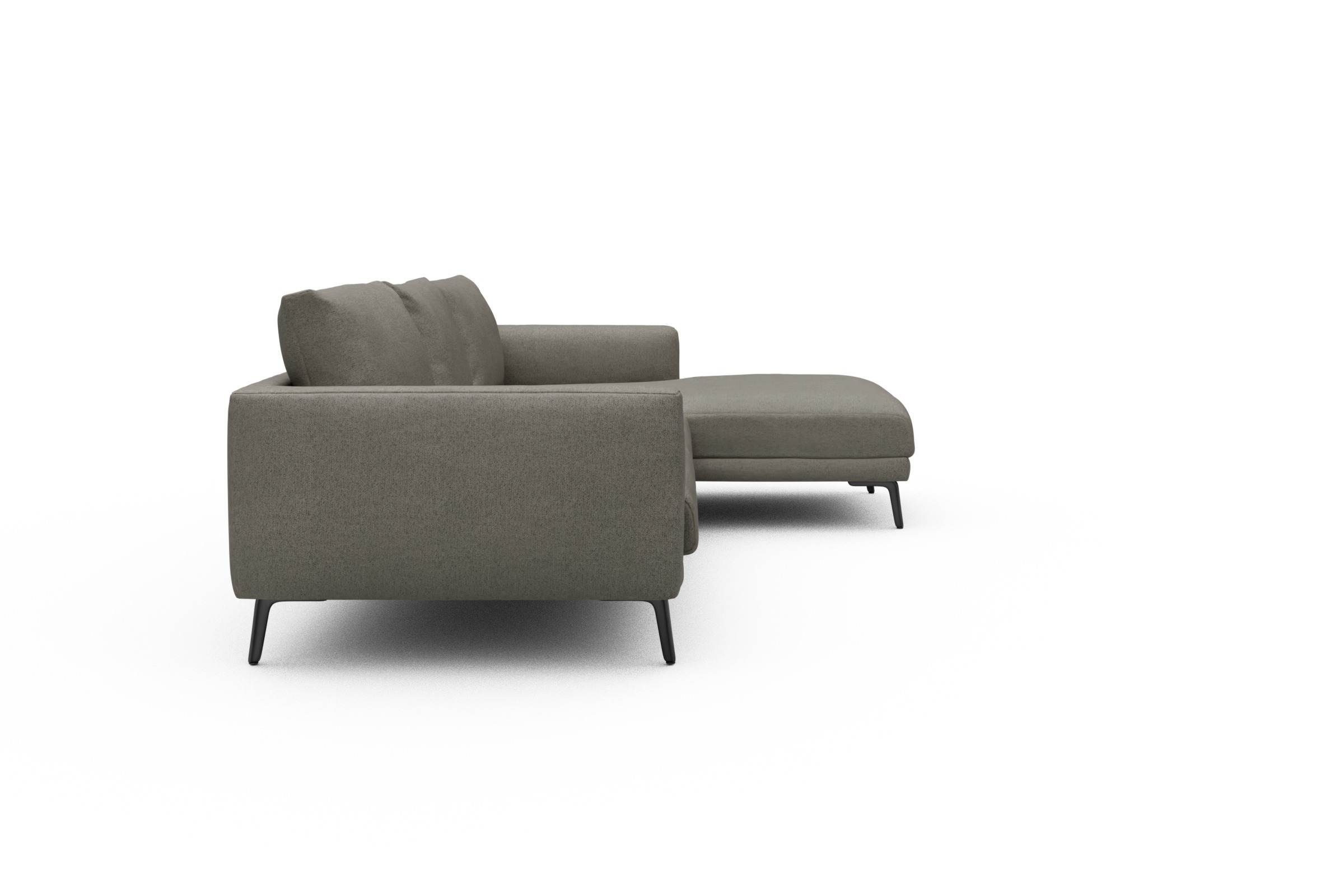 Ecksofa Karl Chaiselongue rechts mit 2,5-Sitzer Denari-Warm-Grey