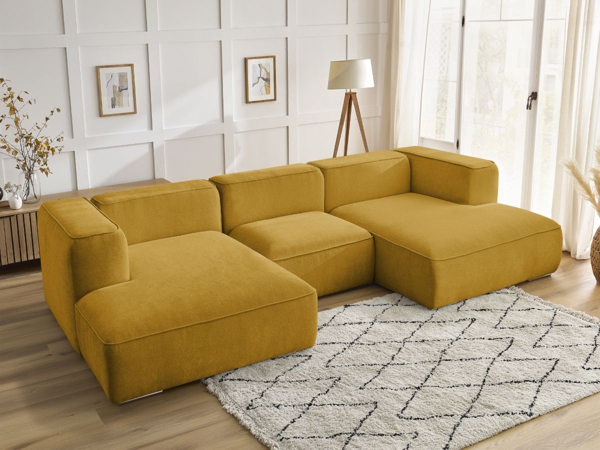 Bobochic Zephyr Wohnlandschaft Strukturstoff Gelb