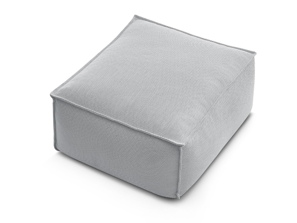 Bobochic Biarritz Pouf Melange-Stoff Grau
