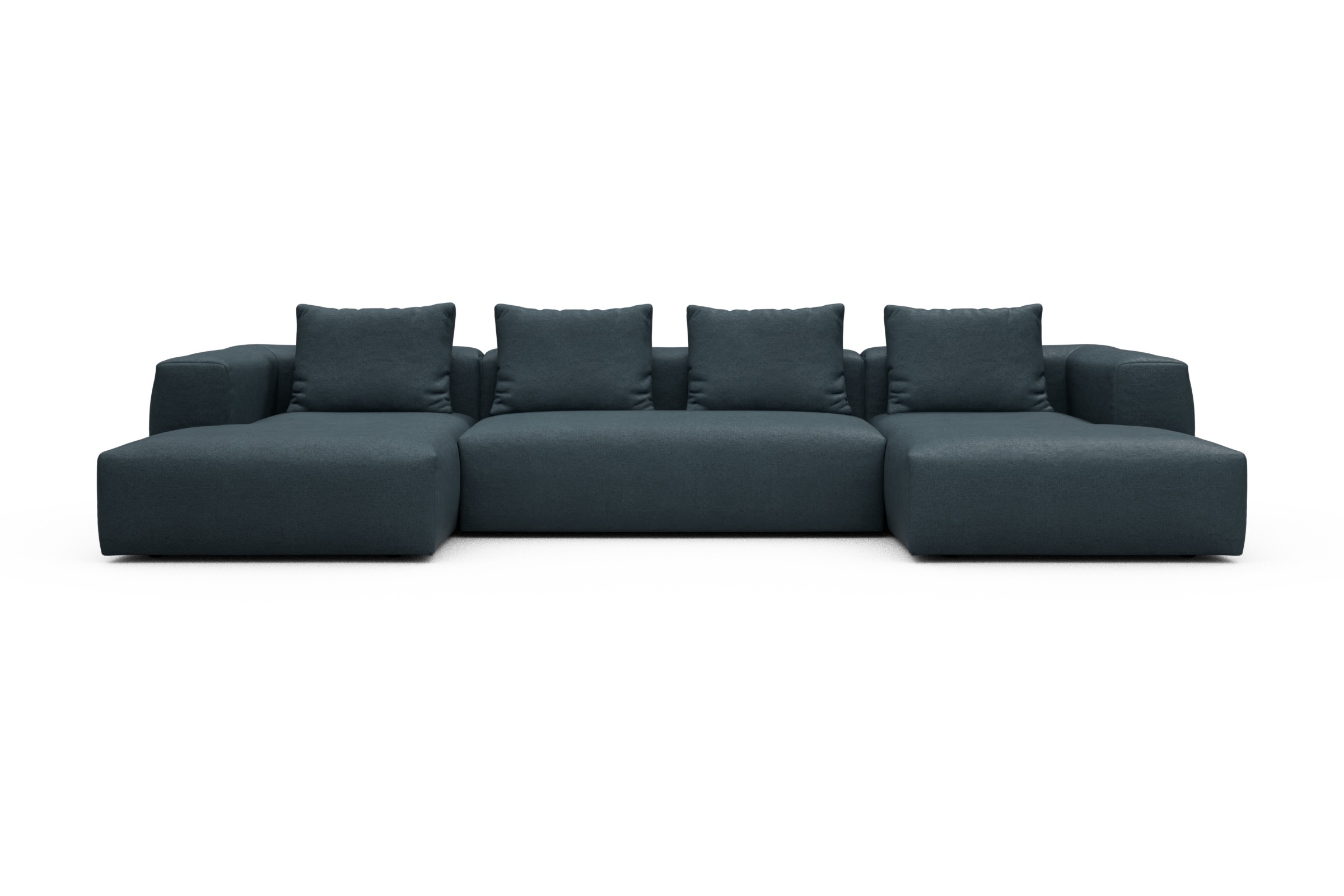 Skandi Home Wohnlandschaft Fred mit 2-Sitzer und Chaiselongue beidseitig Denari-Royal-Blue moebelfaktor