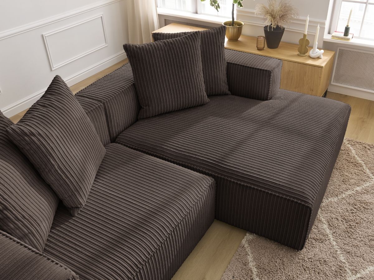 Bobochic Nina Ecksofa Cordsamt Braun Ecke rechts