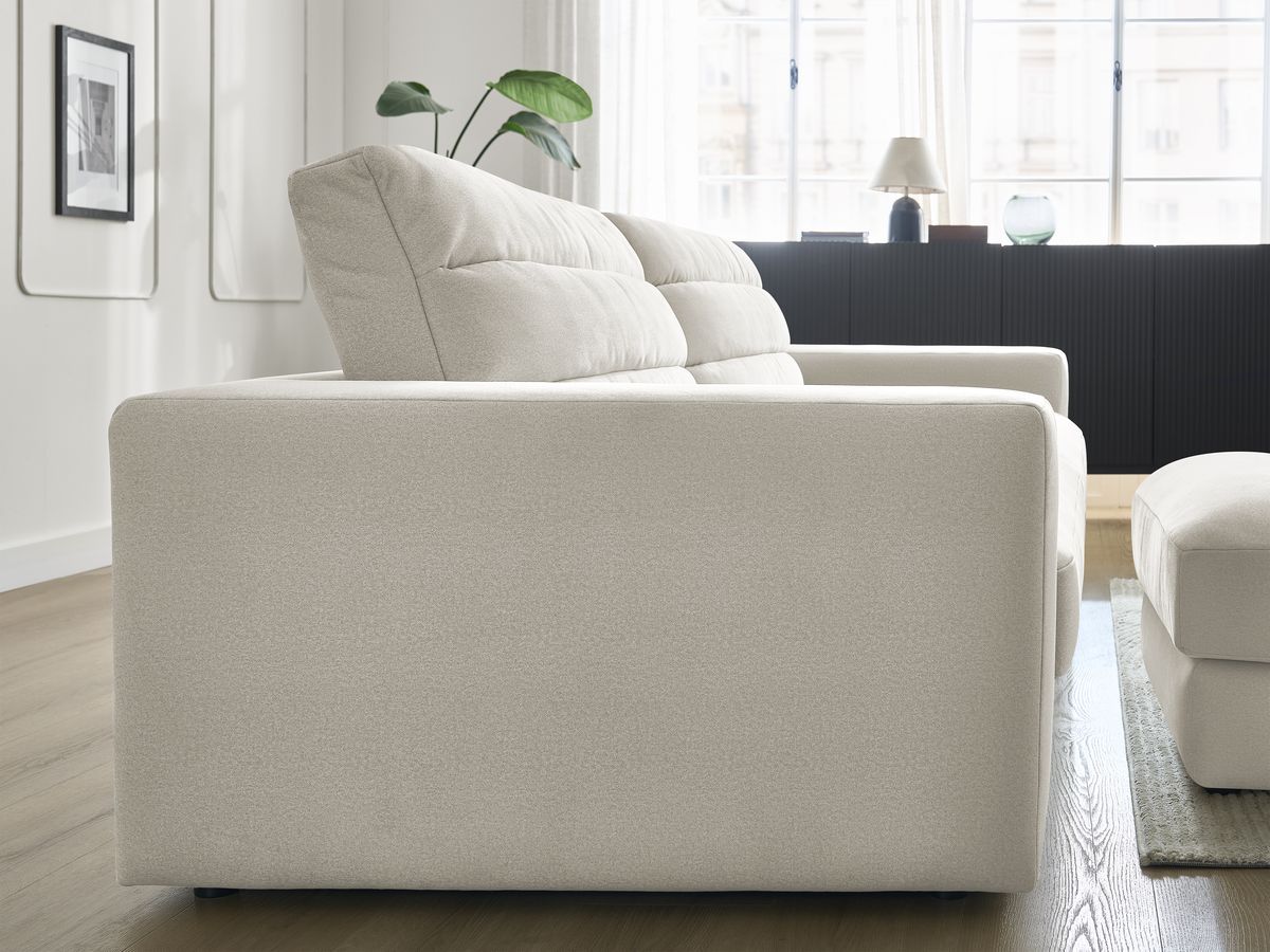 Bobochic Sierra Sofa 4-Sitzer mit Pouf Samt Beige