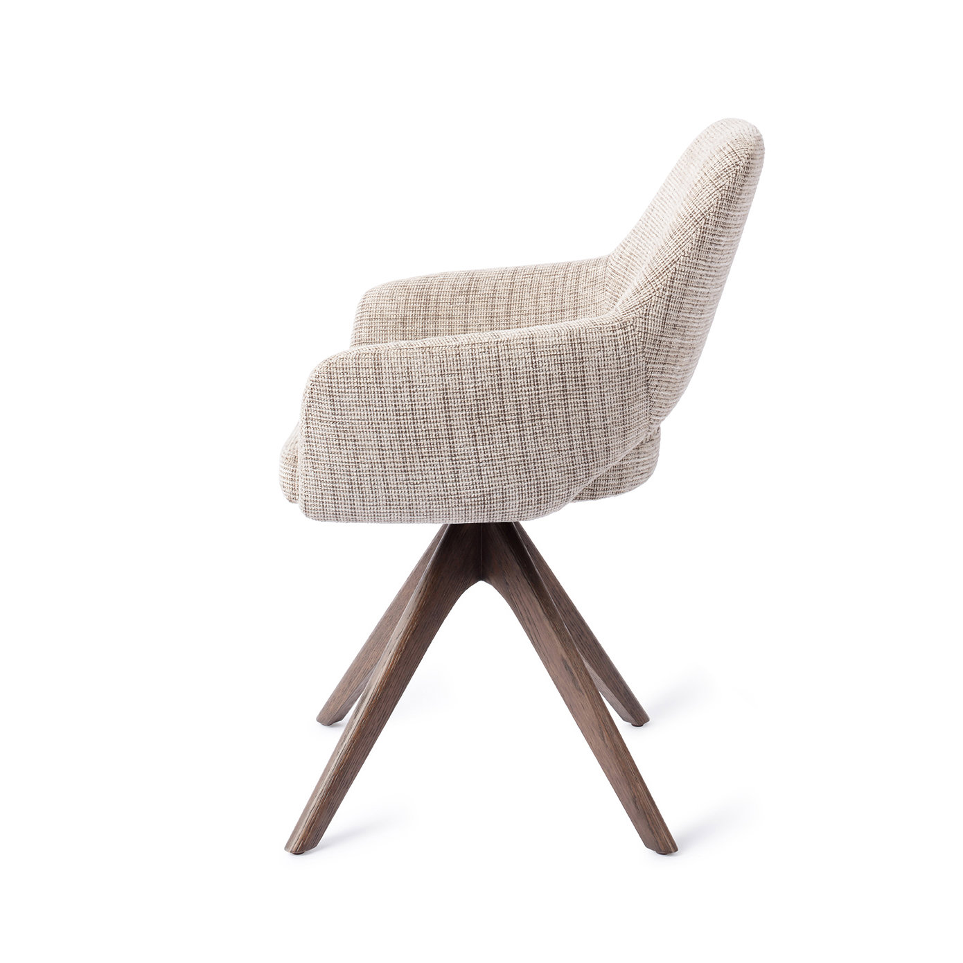 Jesper Home Esszimmerstuhl Yanai Caramel Grid Revolve Eiche Walnuss