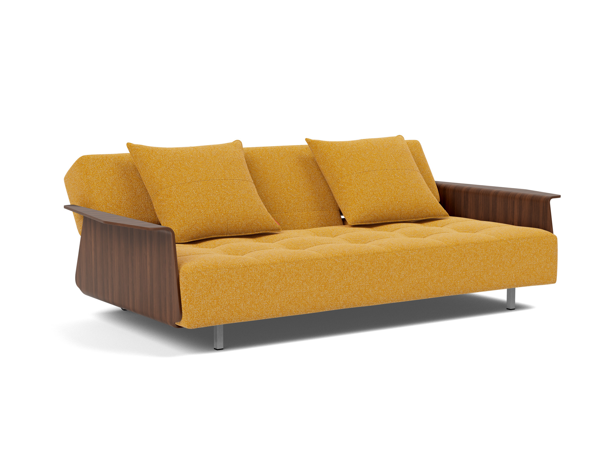 Schlafsofa Long Horn D.E.L. mit Armlehnen Boucle Skandi 536-Ochre