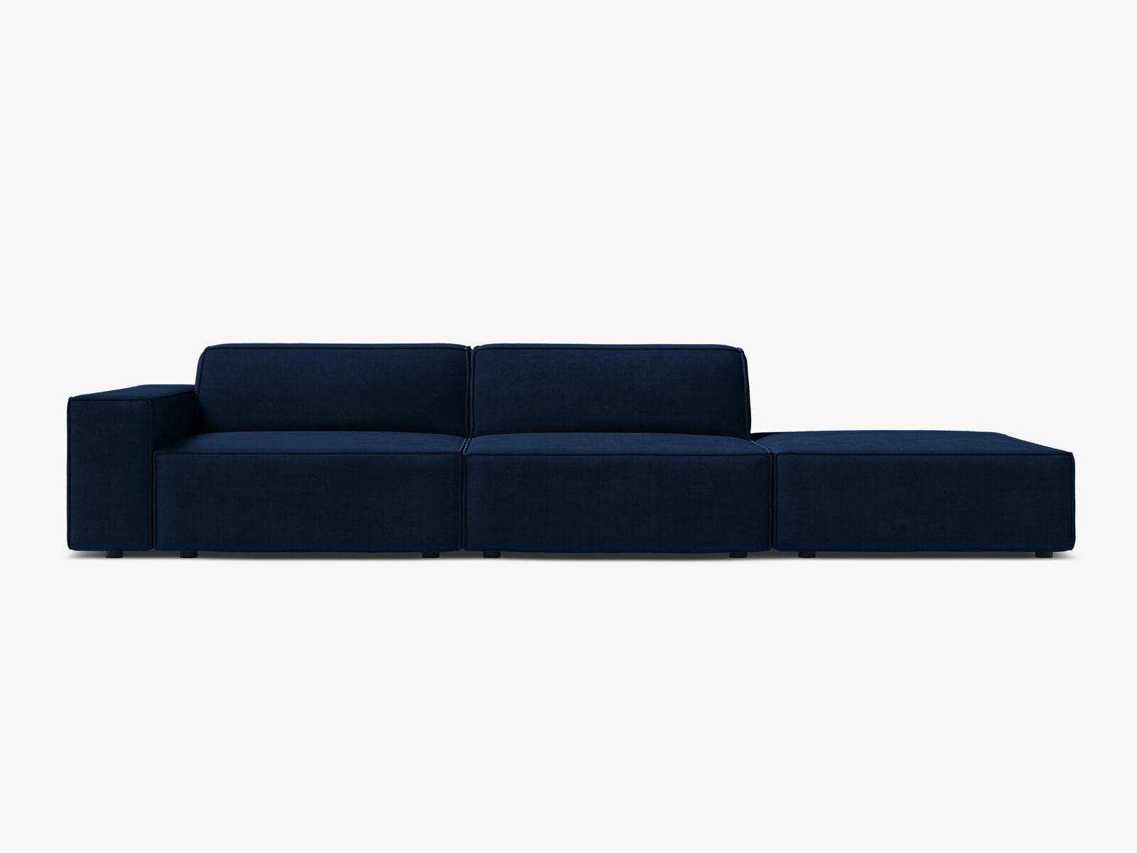 Micadoni Sofa Jodie 3-Sitzer Rechts Samt Bluvel Königsblau