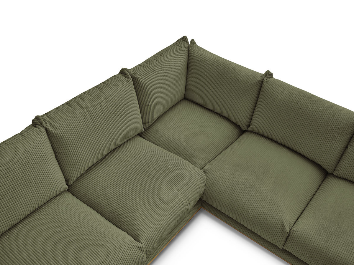 Bobochic Ernest Ecksofa mit Pouf Cordsamt Grün