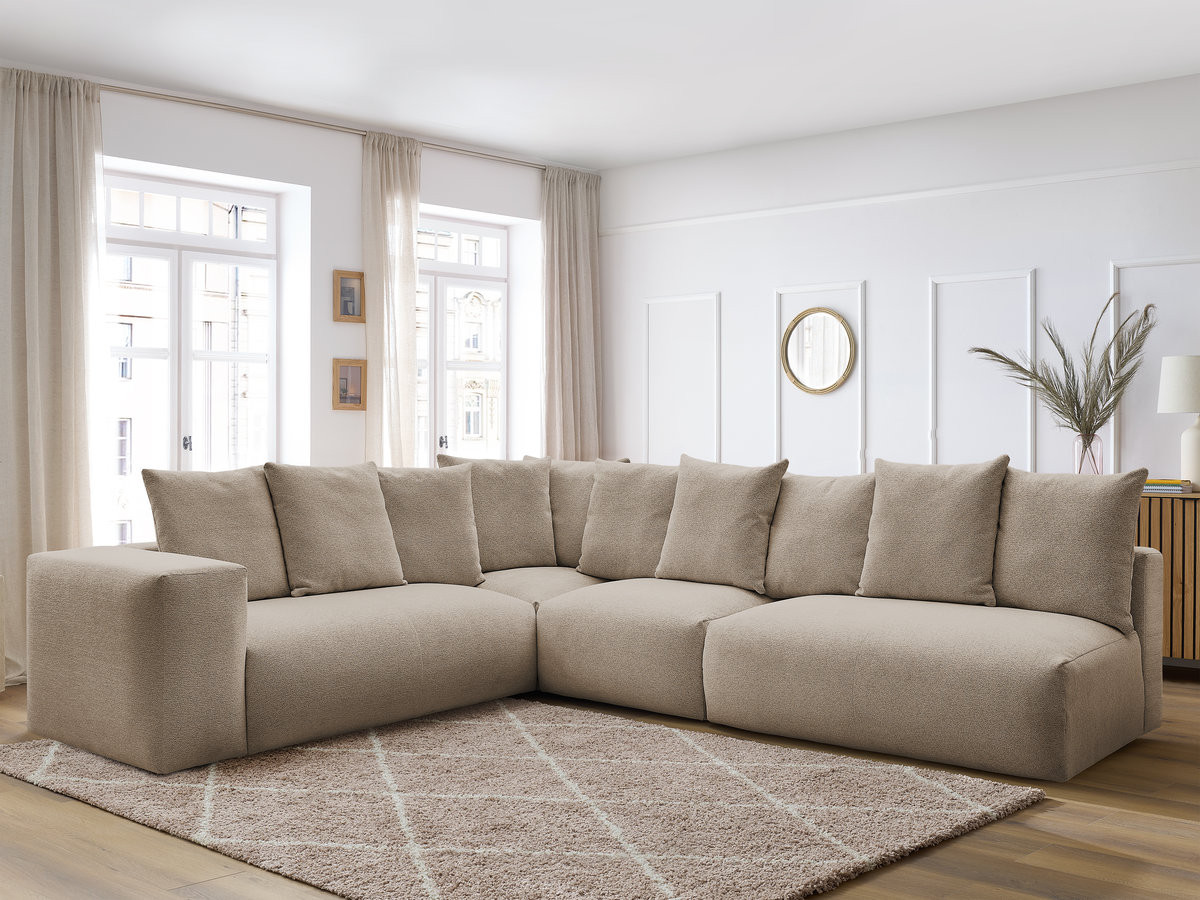 Bobochic Voltaire Ecksofa 322 × 268 cm Melange-Stoff Taupe Ecke links
