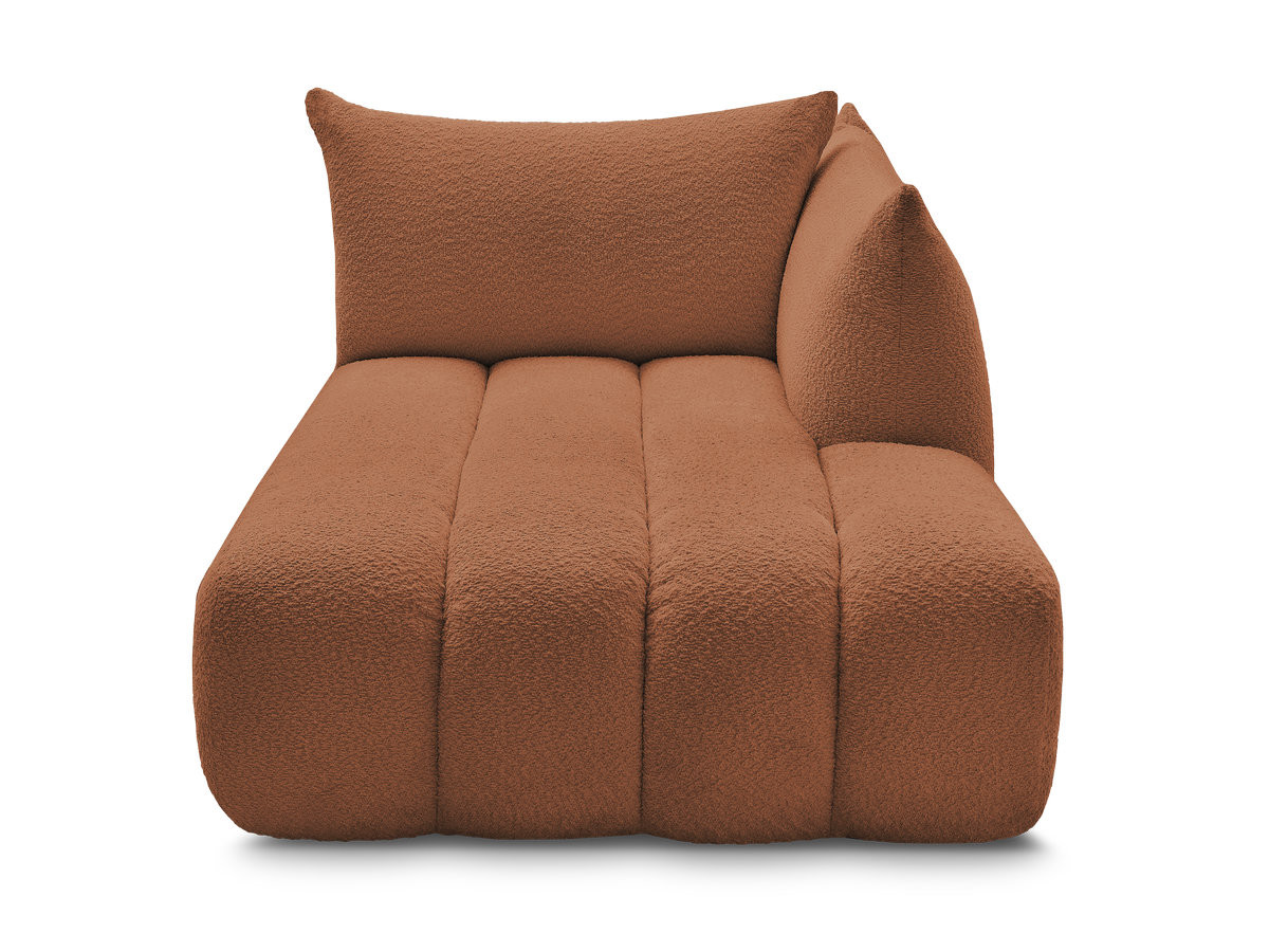 Bobochic Azra Méridienne-Modul Bouclé-Stoff Orange Ecke rechts