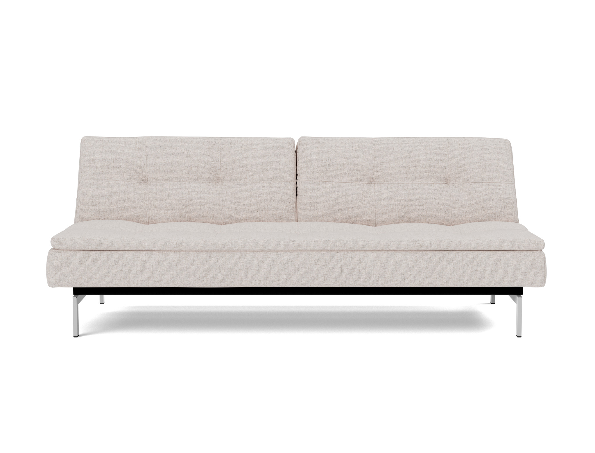 Schlafsofa Dublexo Strukturierter Stoff Weda 300-Weda-Sand Beine Chrom