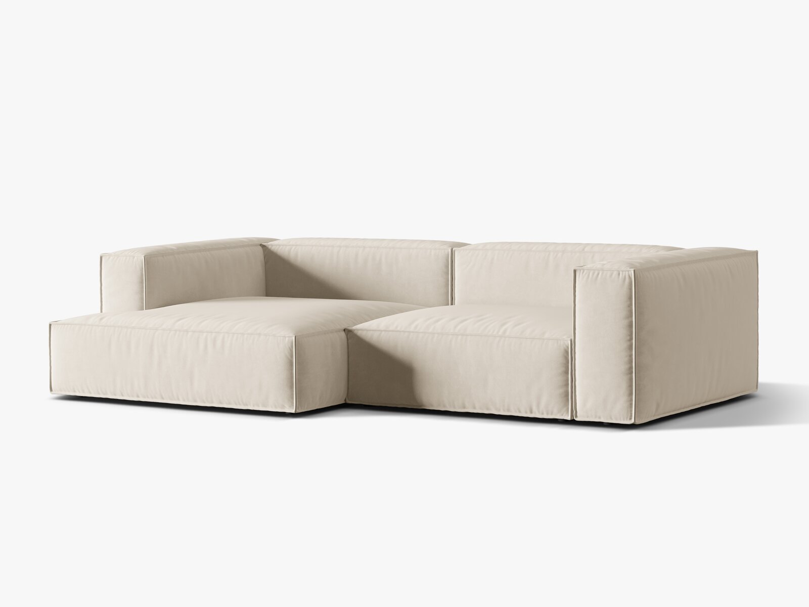 Micadoni Ecksofa Nuria 4-Sitzer Links Samt Beige