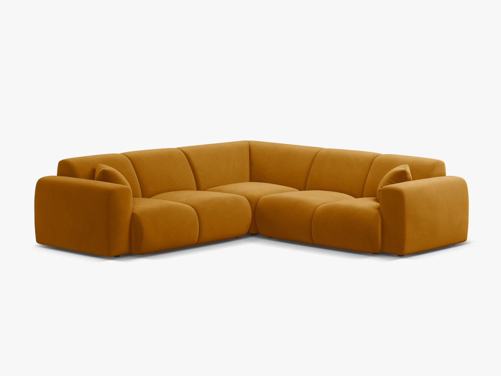 Micadoni Ecksofa Molino 5-Sitzer Samt Casino Gelb