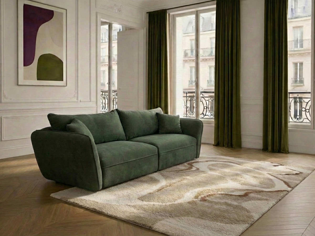 Bobochic Luigi Sofa 3-Sitzer Strukturstoff Grün