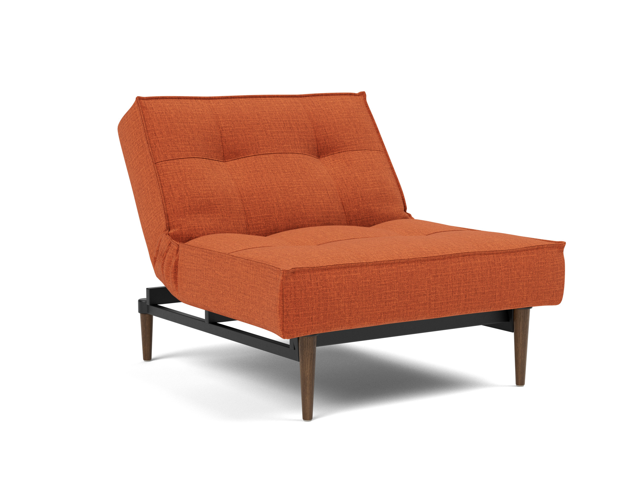 Sessel Splitback Chenille Esina 412-Rust-Orange Beine Styletto Eiche dunkel