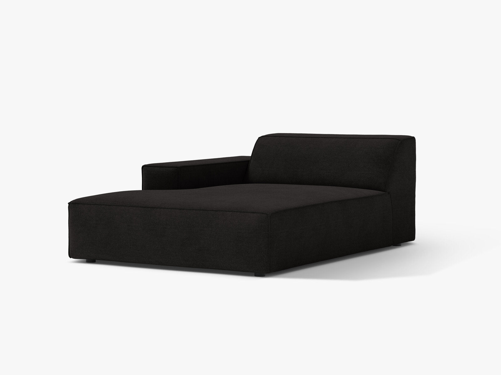 Micadoni Jodie Chaiselongue Links Strukturierter Stoff Liberty Schwarz