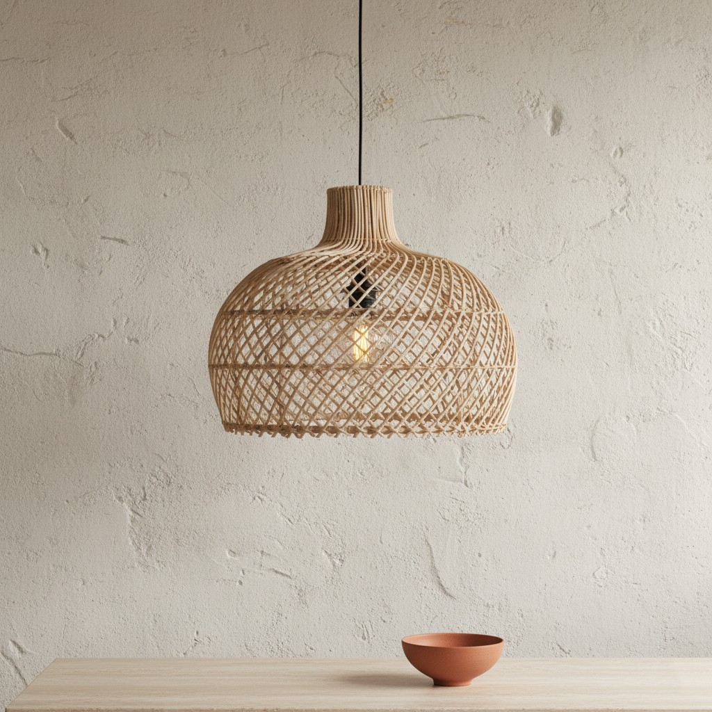 Raw Materials Maze Rattan-Hängelampe natur Ø 42x36cm