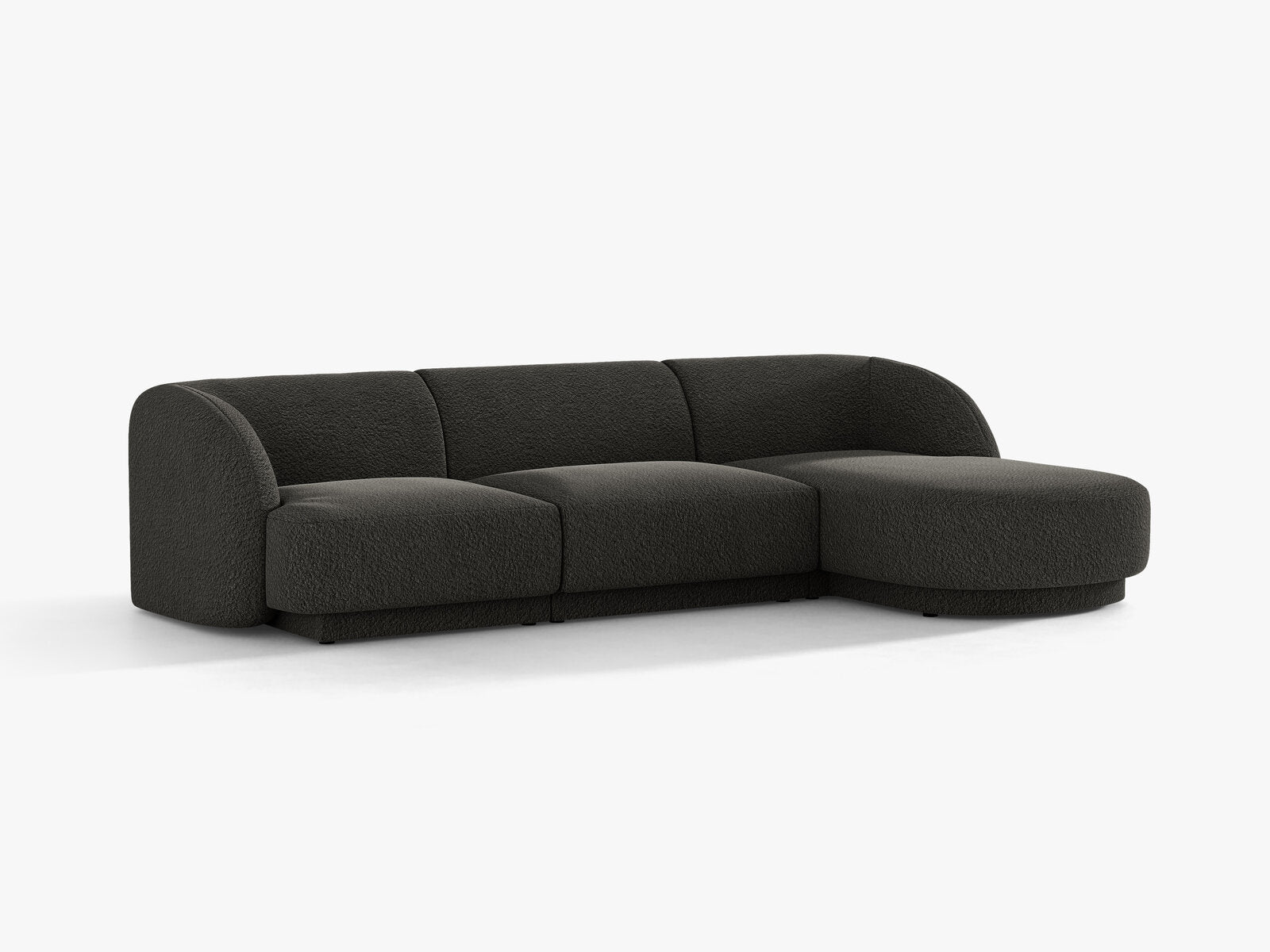 Micadoni Ecksofa Miley 4-Sitzer Rechts Boucle Baloo Braun
