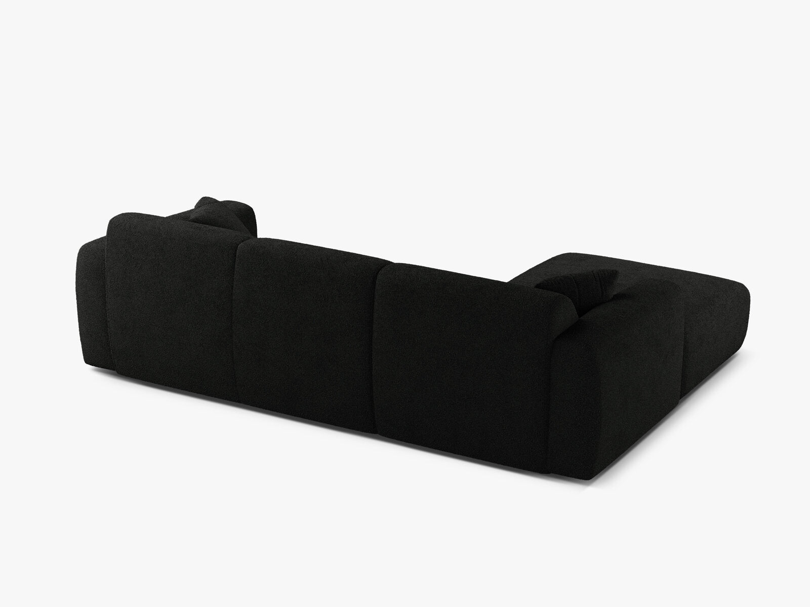 Micadoni Ecksofa Molino 4-Sitzer Links Boucle Baloo Schwarz