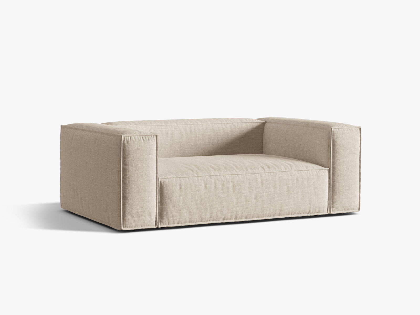 Micadoni Sofa Nuria 2-Sitzer Strukturierter Stoff Beige