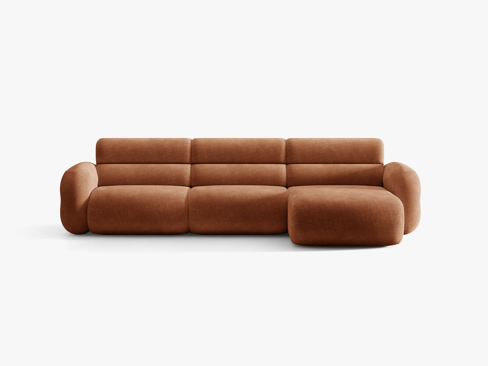 Micadoni Neo Ecksofa 4-Sitzer Rechts Chenille Golden Terrakotta