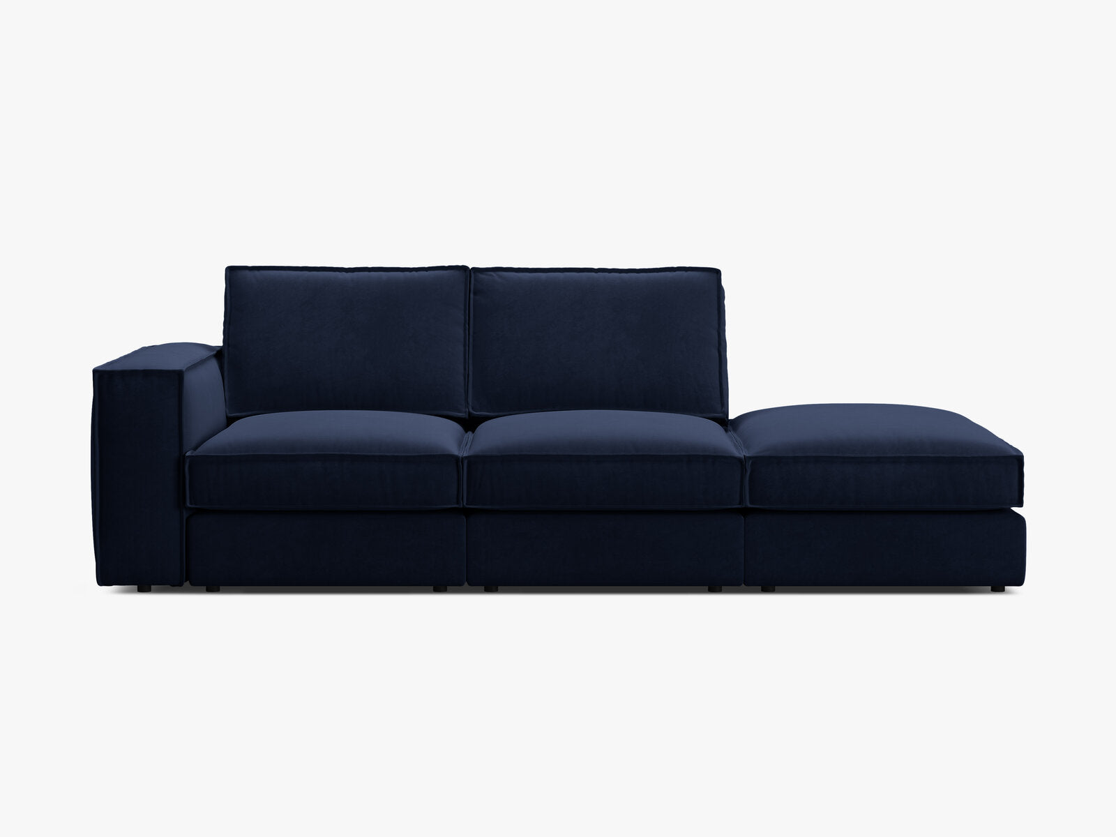 Micadoni modulares offenes Sofa Pola 3-Sitzer Rechts Samt Salvador Königsblau