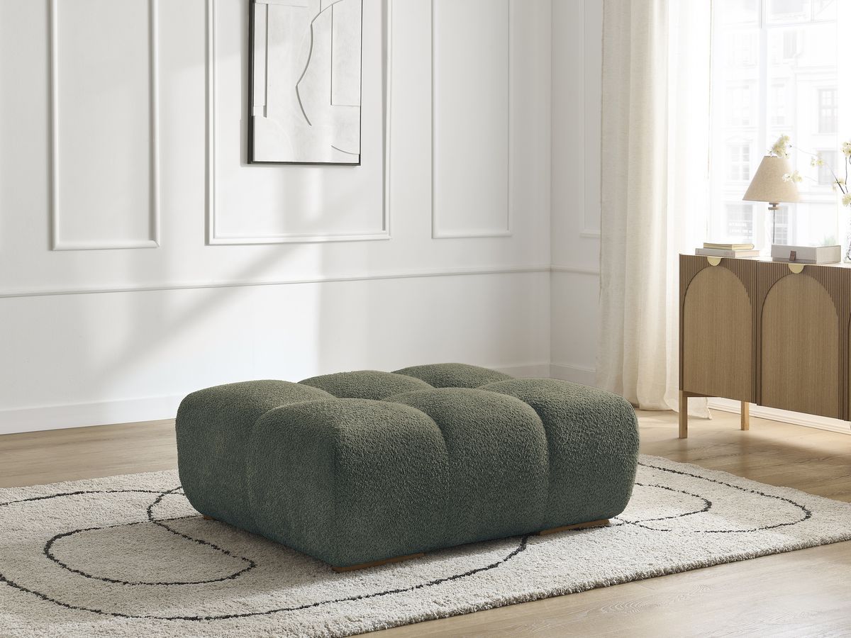 Bobochic Anakin Pouf Bouclé-Stoff Grün
