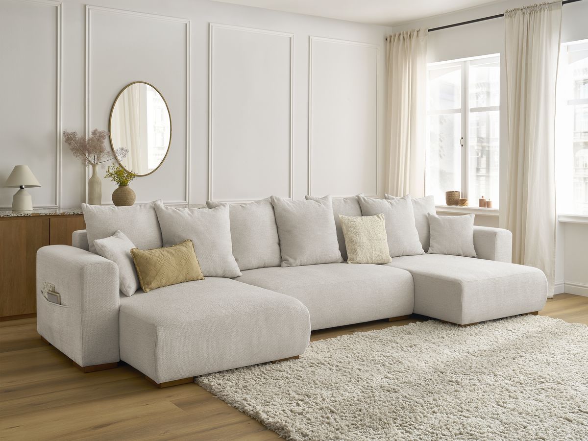 Bobochic Sidonie Wohnlandschaft Melange-Stoff Beige