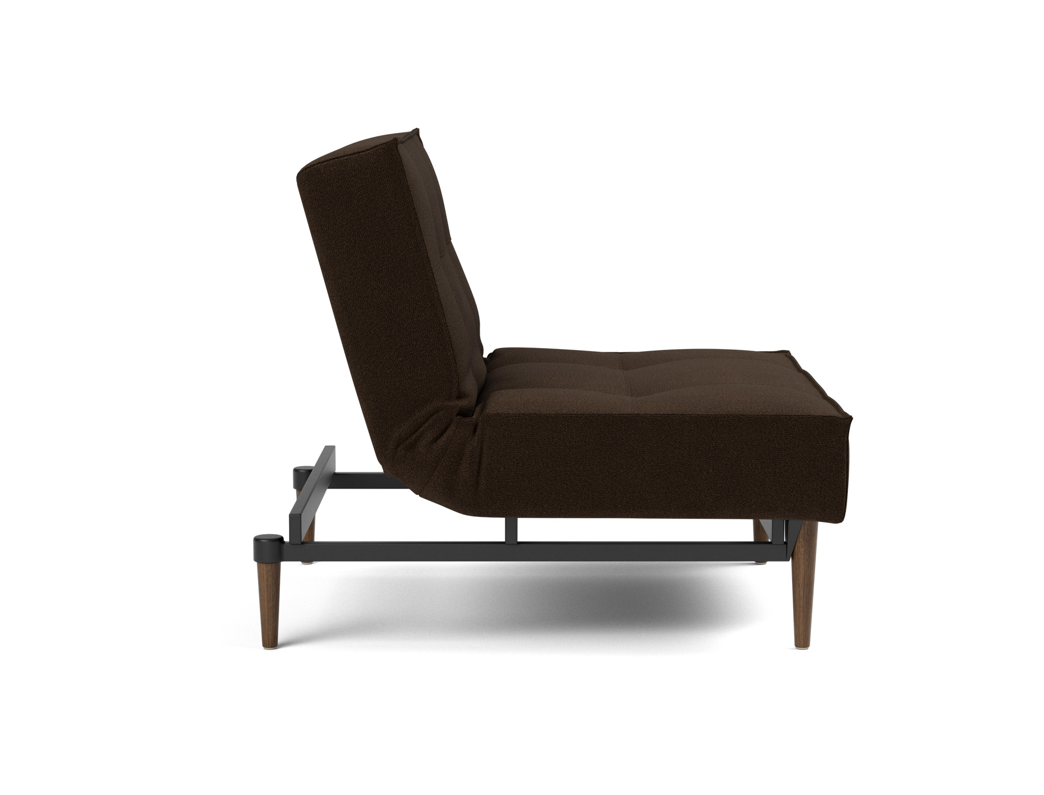 Sessel Splitback Strukturierter Stoff Taura 358-Chocco Beine Styletto Eiche dunkel