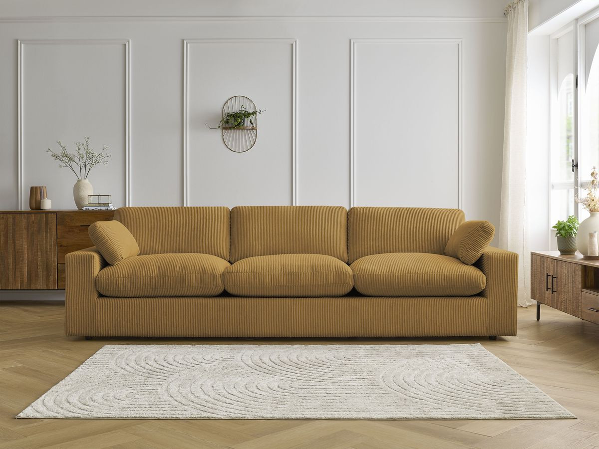 Bobochic Belair Sofa 4-Sitzer Cordsamt Gelb