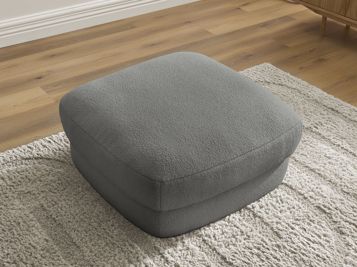 Bobochic Leonore Pouf Bouclé-Stoff Dunkelgrau