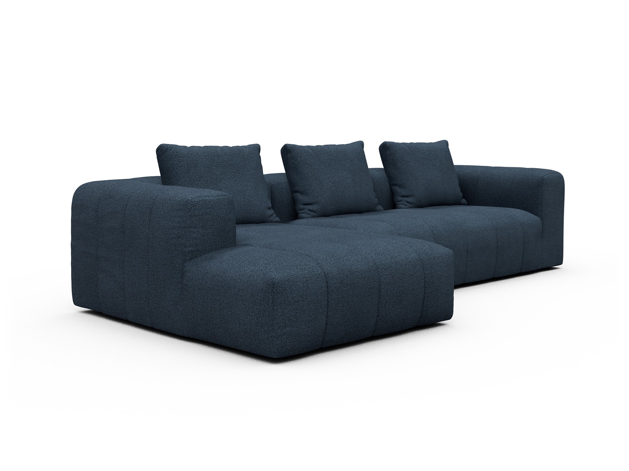 Hugo 2,5-Sitzer Armlehne rechts mit Chaiselongue Boucle-Blue moebelfaktor