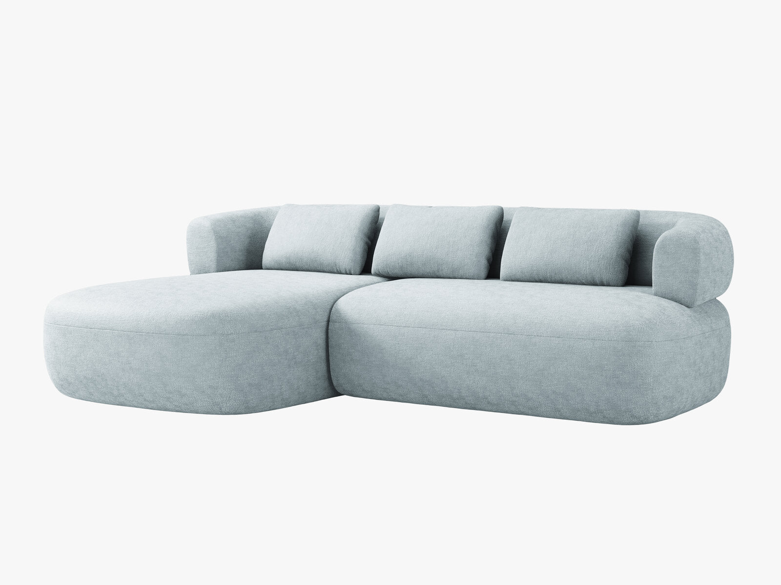 Micadoni 5-Sitzer Ecksofa Jenny Links Chenille Perfect Harmony Hellblau