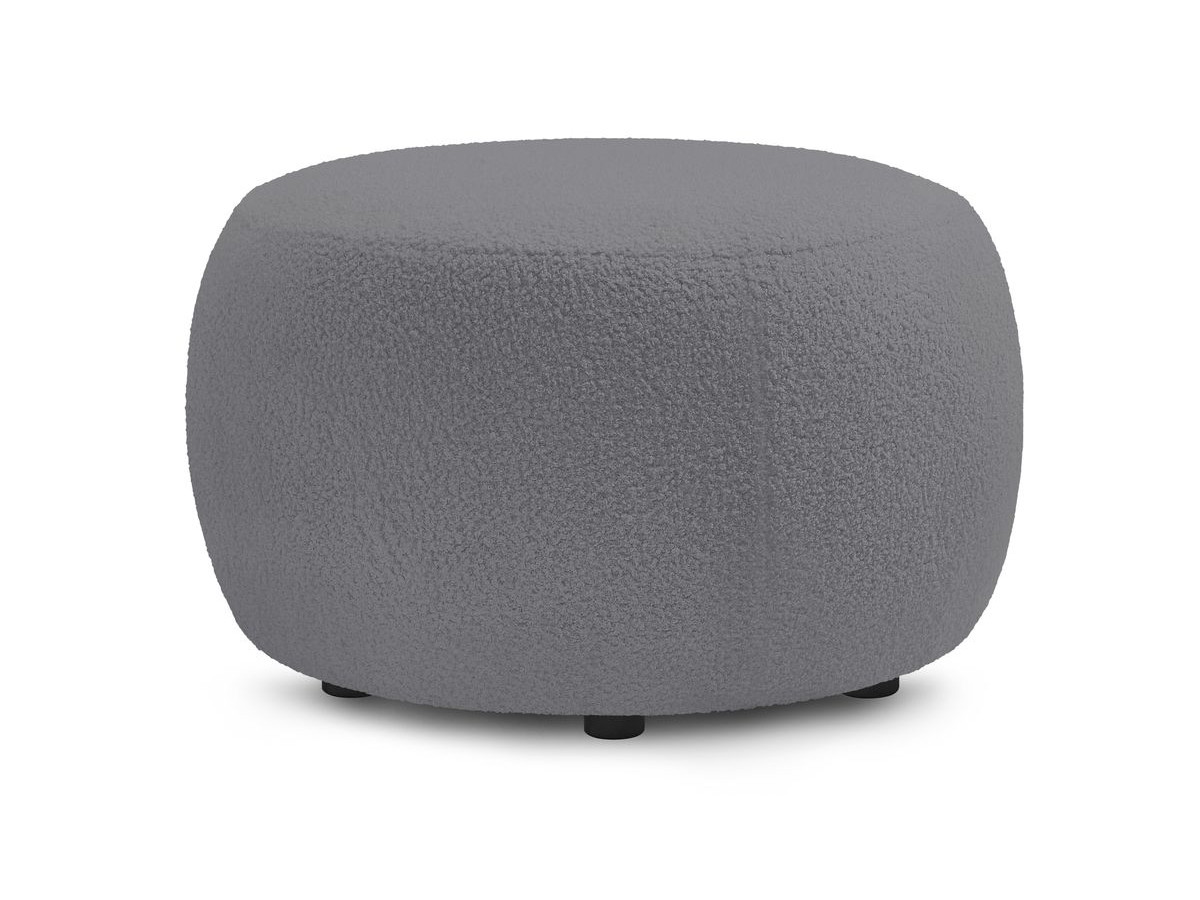 Bobochic Envy Pouf, rund Bouclé-Stoff Dunkelgrau
