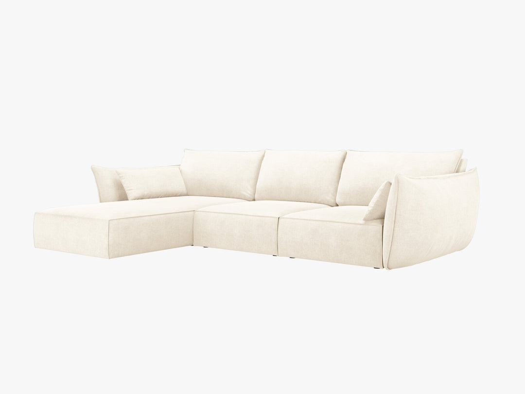 Micadoni Ecksofa Kaelle 4-Sitzer Links Chenille Over The Horizon Helles Beige