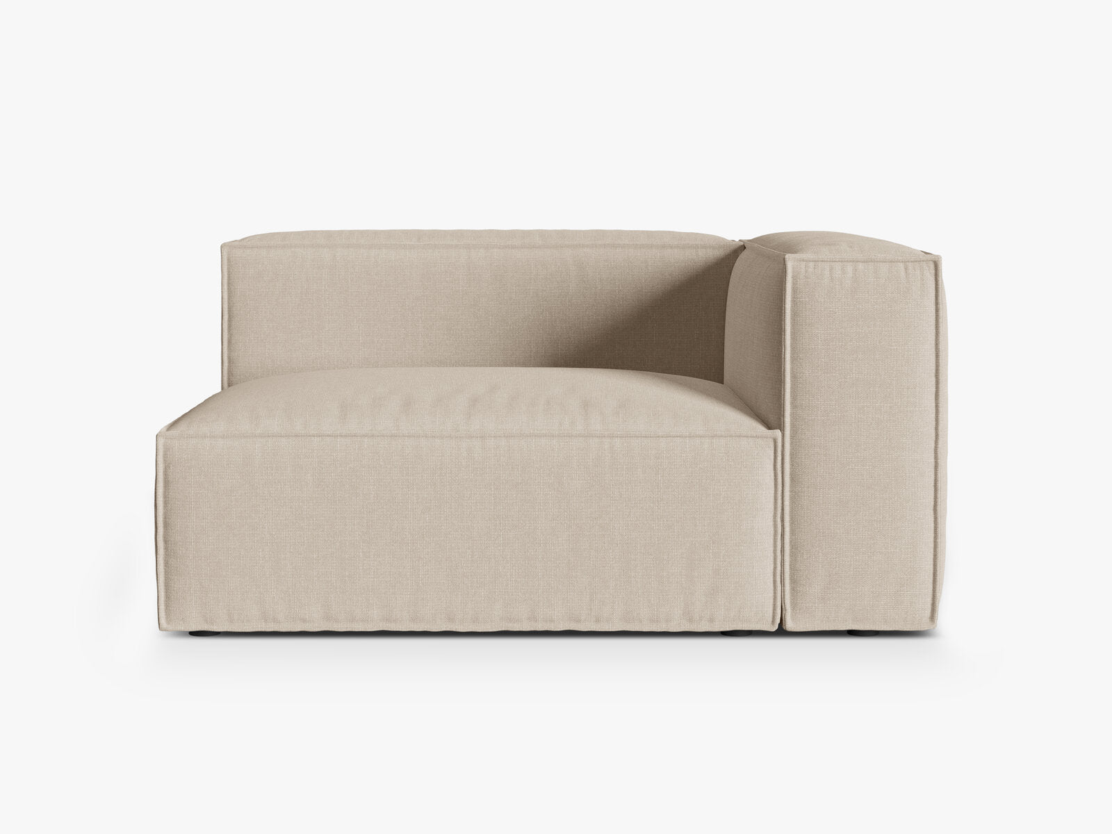 Micadoni Eckmodul Nuria 2-Sitzer Rechts Strukturierter Stoff Beige