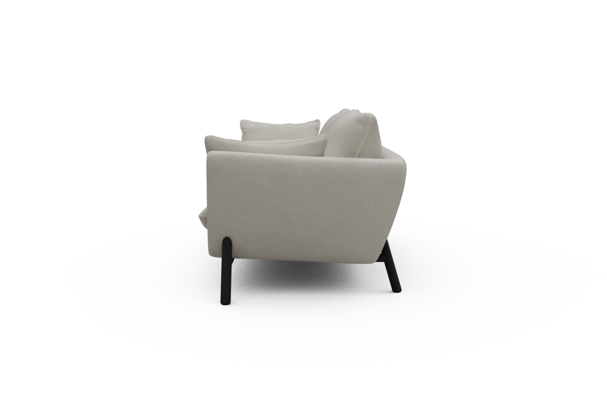 Sofa Emil 2-Sitzer Beinfarbe Eiche Schwarz Denari-Clean-Beige