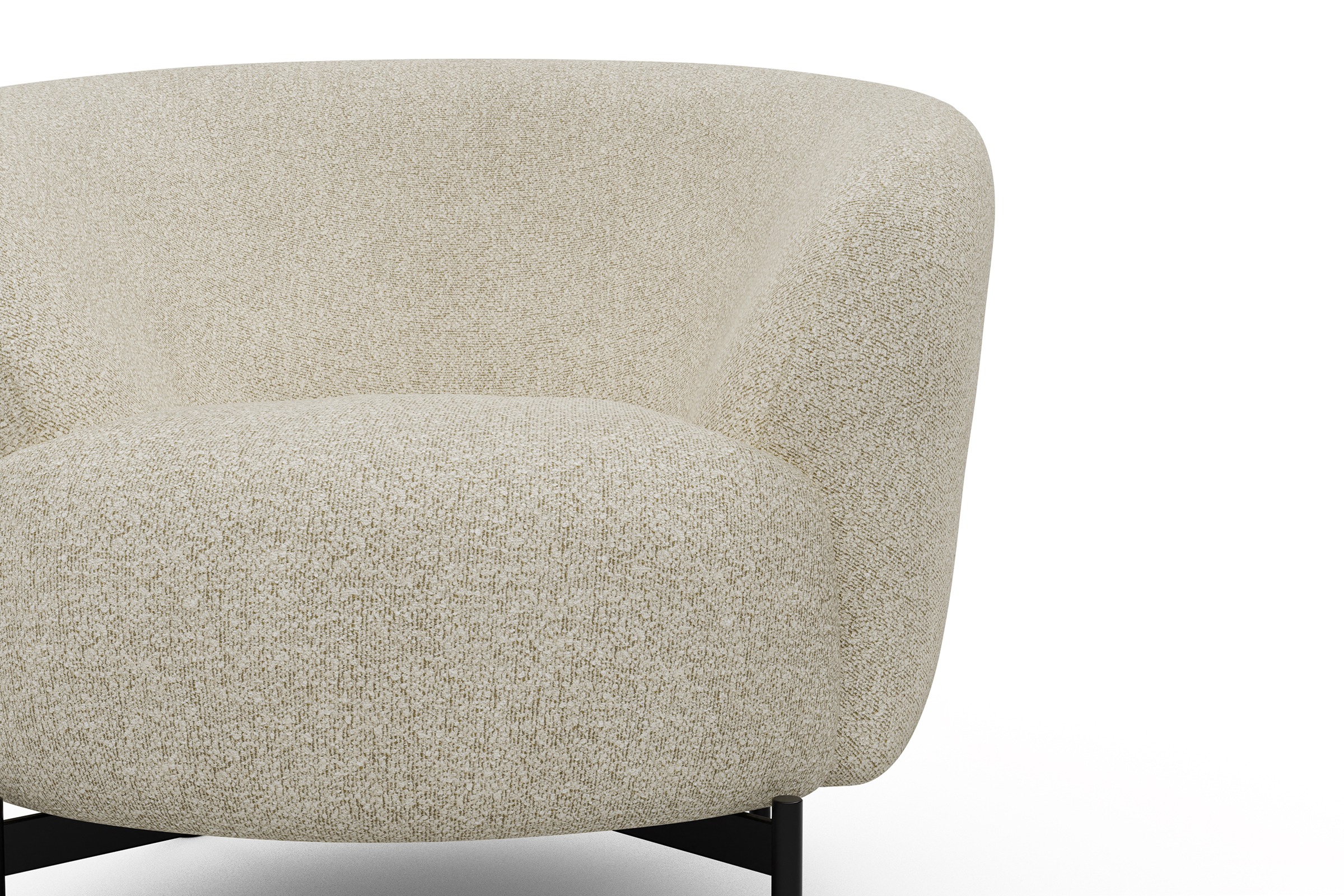 Sessel Ronda X-Metallgestell Schwarz Boucle-Off-White