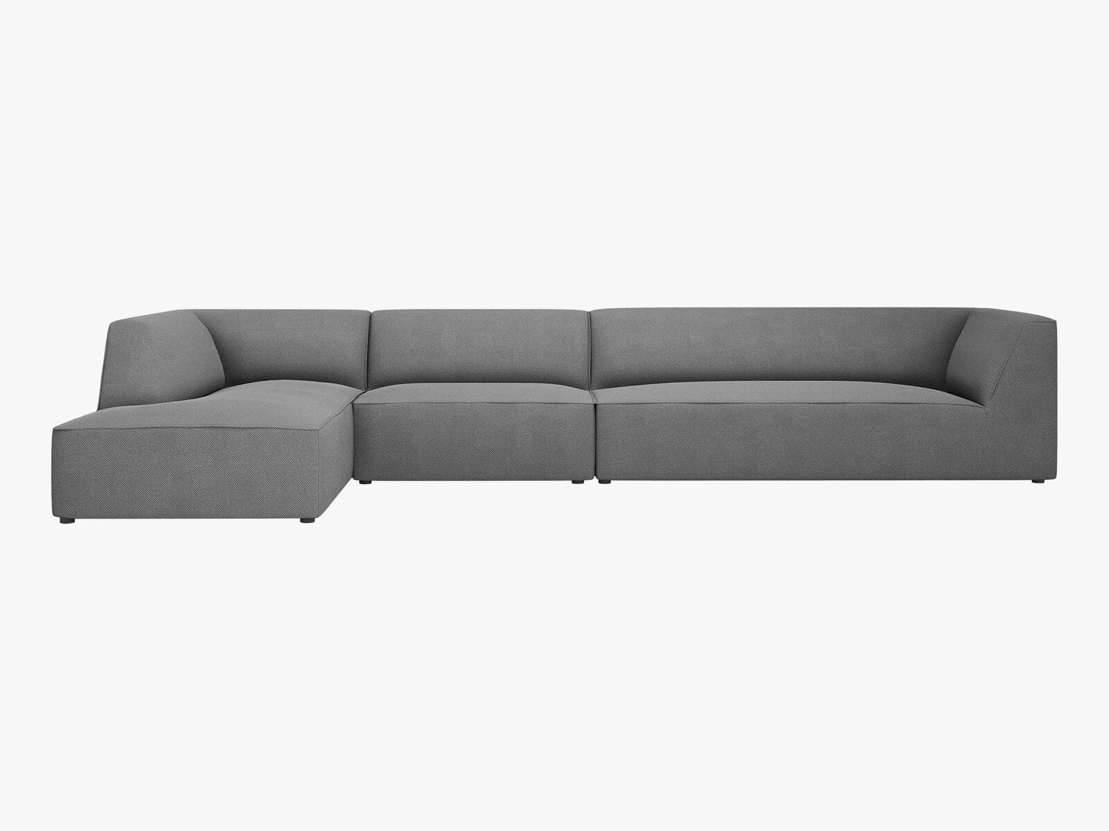 Micadoni Ecksofa Ruby 5-Sitzer Links Strukturierter Stoff Ottawa Grau