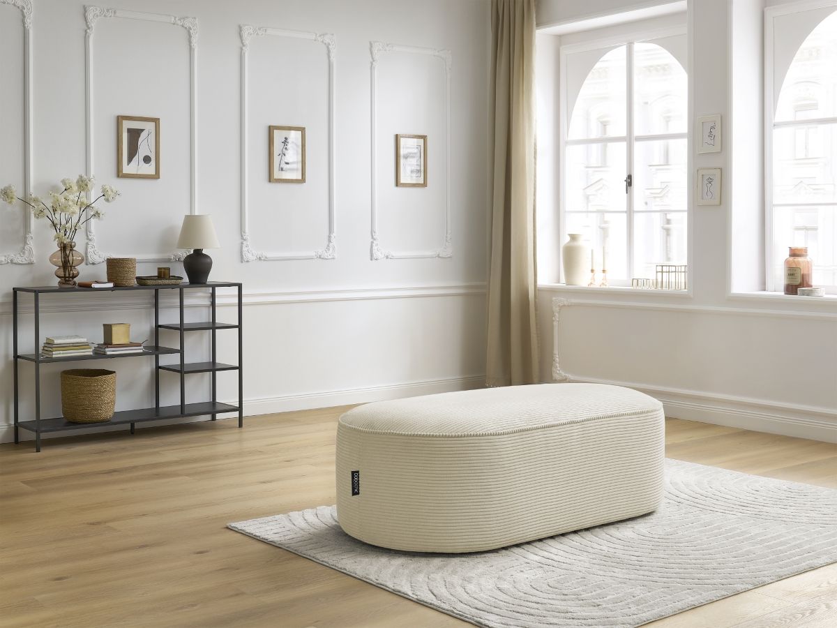 Bobochic Rousseau Pouf Cordsamt Beige