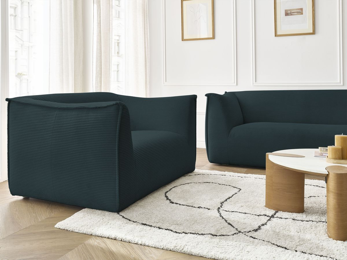 Bobochic Giorgia Sofa 5-Sitzer 412 × 100 cm Cordsamt Dunkelblau