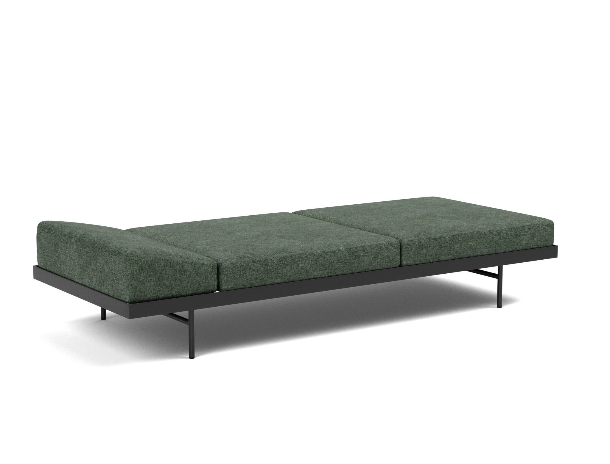 Tagesbett Puri Flachgewebe Avella 281-Pine-Green Beine mit Eichentisch