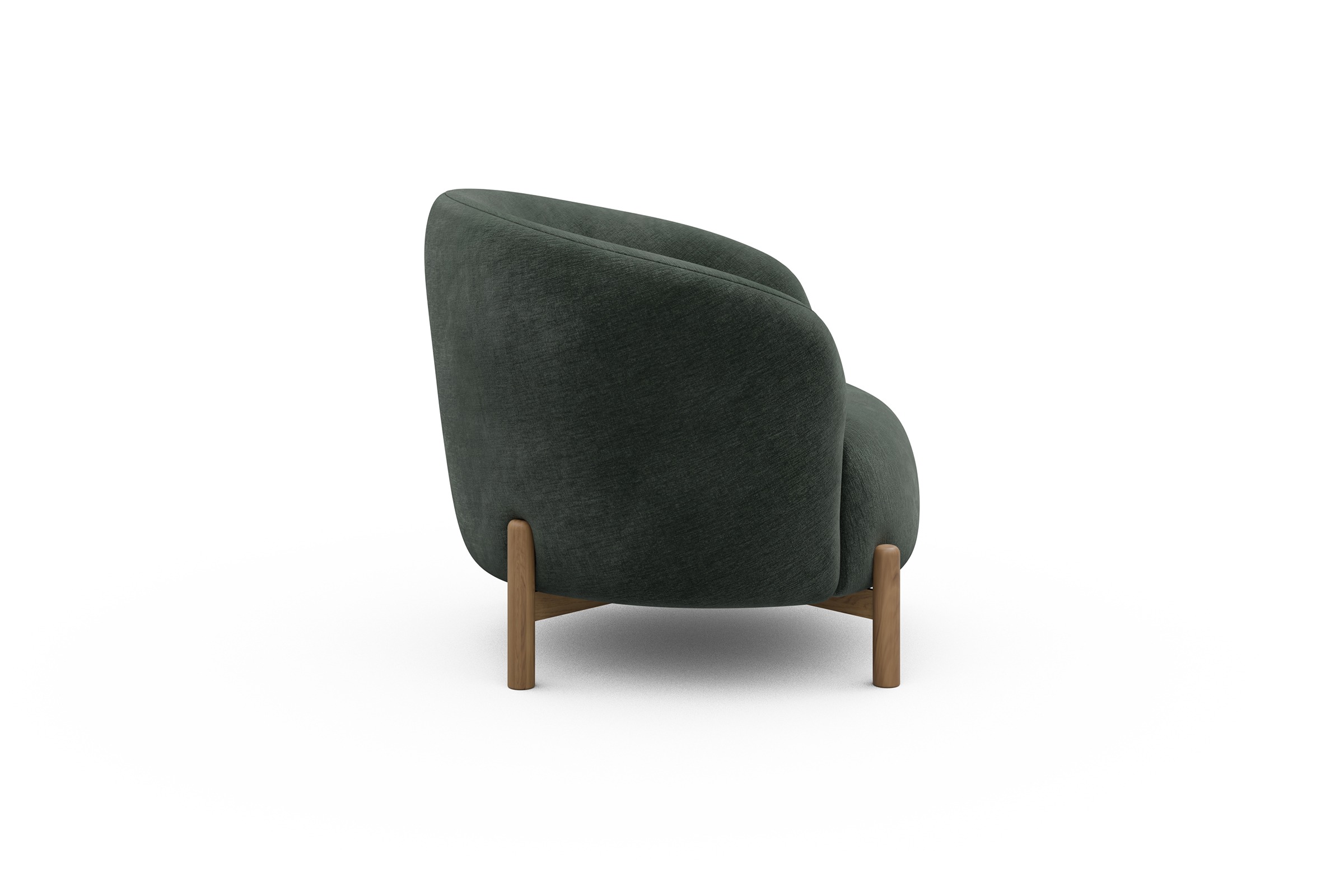 Sessel Ronda Holzbeine Eiche Natur Smooth-Laurel-Green