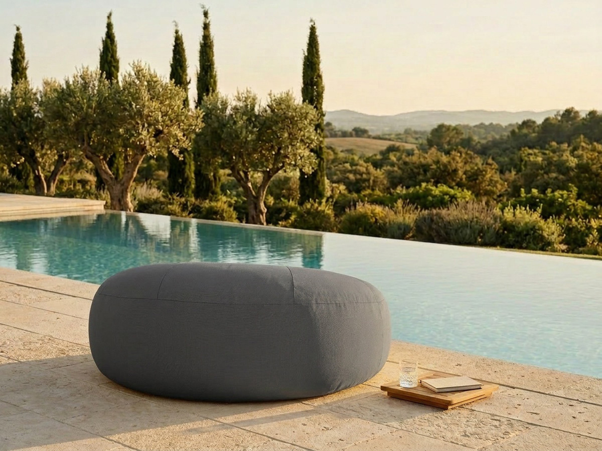 Bobochic Eloane Pouf Stoff Dunkelgrau, 150 cm
