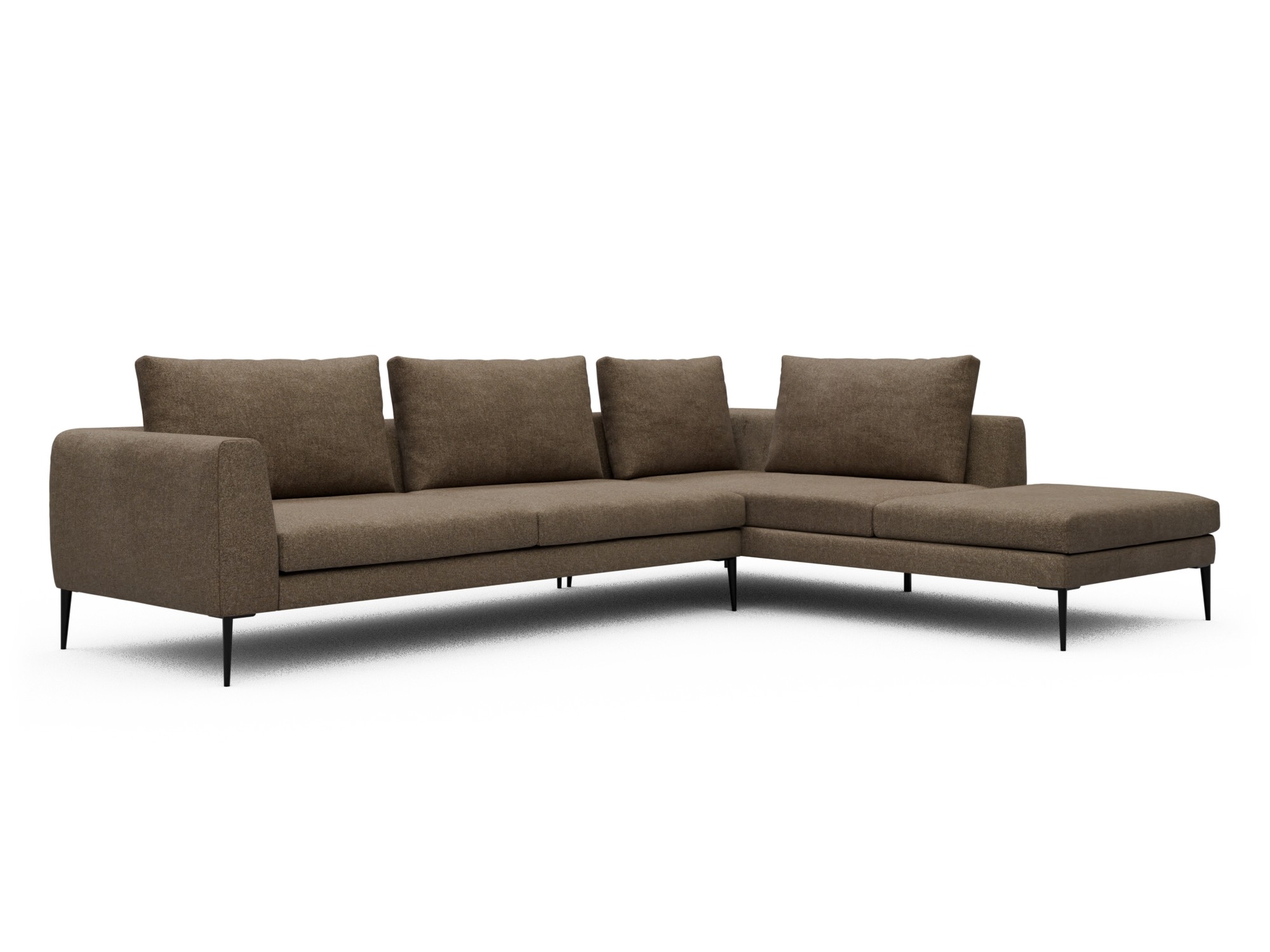Skandi Home Ecksofa Paul Relax-Ecke rechts mit 3-Sitzer Aivi-Khaki-Brown moebelfaktor