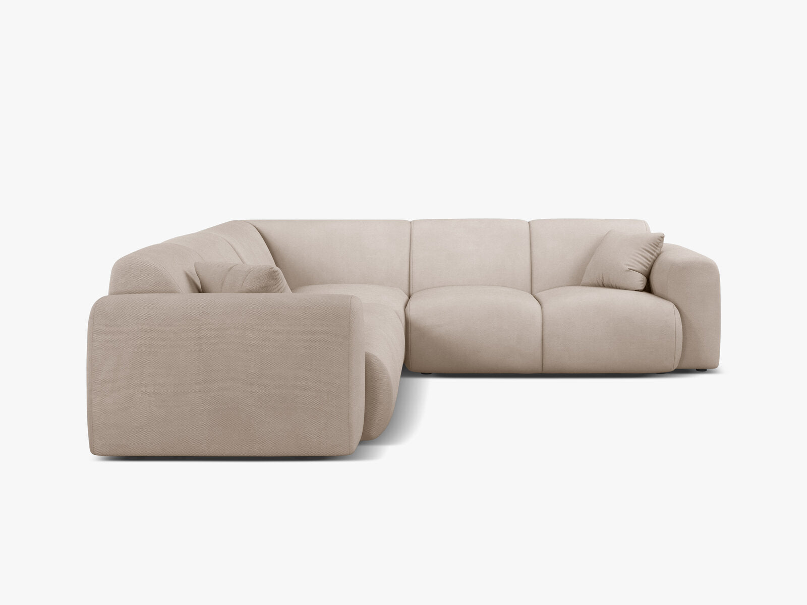 Micadoni Ecksofa Molino 5-Sitzer Strukturierter Stoff Rebel Beige